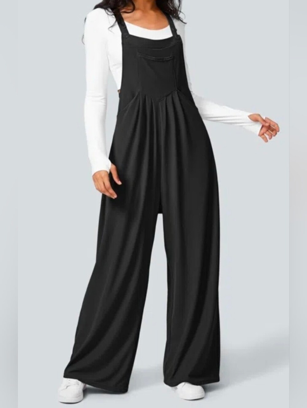 Halara Black Wide-Leg Overalls- Size Large Tall